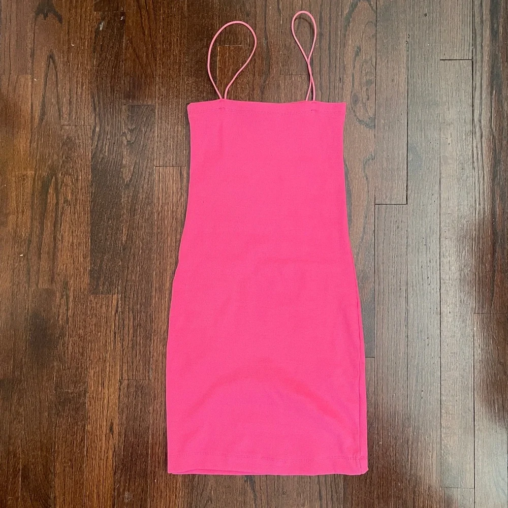 Zara Hot Pink Thin Strap Dress - Picture 4 of 6